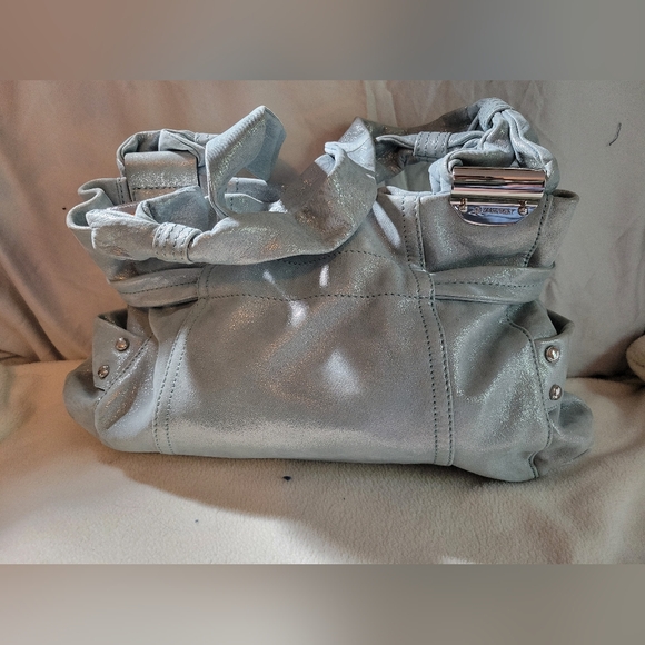 B. Makowsky Pale Grey Shimmer handbag - Picture 10 of 11